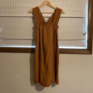 Everlane smocked linen dress.